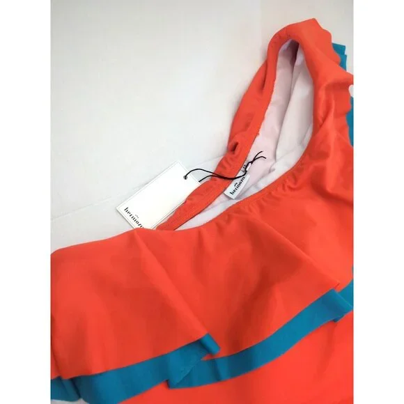 Hermoza Women's Orange Katie One-Piece Swimsuit Size 12 - New - Picture 2 of 3